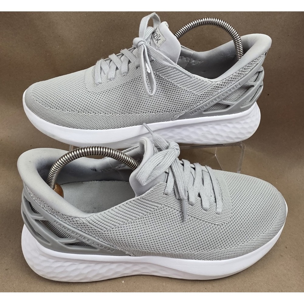Kizik Athens Mens 9 Womens 10.5 Gray Knit Lace Up Athletic Sneakers Shoes